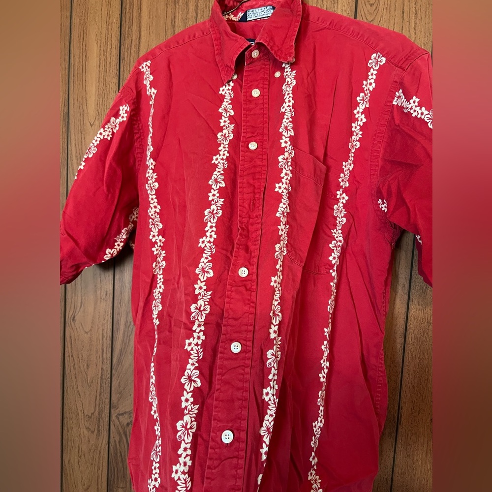 Nautica men’s L button down Hawaiian Shirt